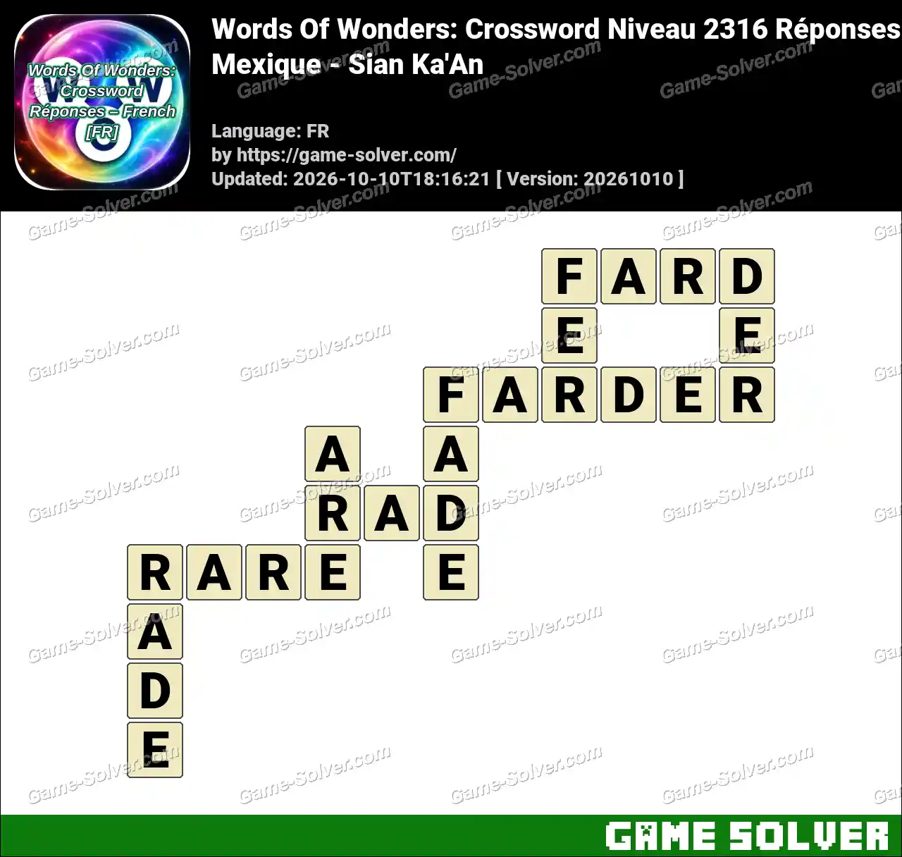 Words Of Wonders: Crossword Niveau 2316 Réponses – Mexique – Sian Ka’An